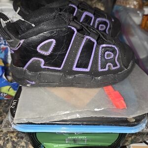 Nike Black and Purple Sneakers Retro Design